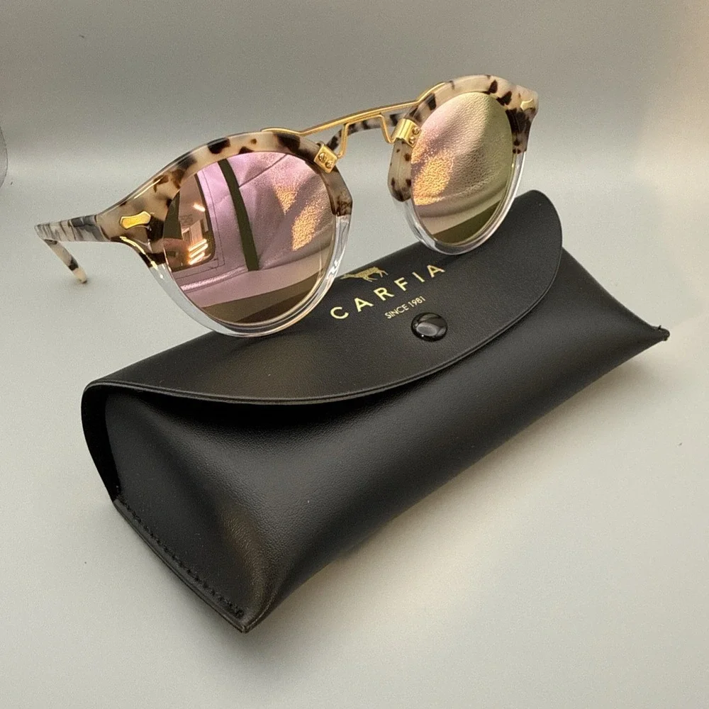 Carfia Ca5395 Authentic tortoise Italian Sunglasses 46-23-145 & Case & Cloth NWT